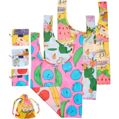 Baggu 3-piece Standard Bag Set In Pink