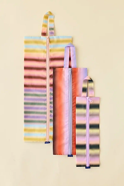 Baggu 3d Printed Zip Pouch Set In Gradient Stripes, Women's At Urban Outfitters
