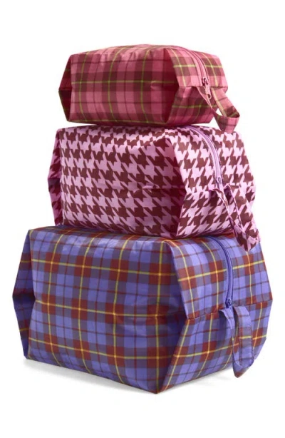 Baggu 3d Zip Set In Check Mix