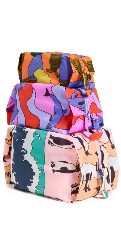 Baggu 3d Zip Set Vacation Animals