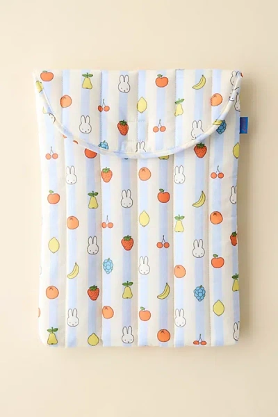 Baggu & Miffy Uo Exclusive Puffy 16" Recycled Laptop Sleeve In Picnic Stripes Miffy At Urban Outfitters