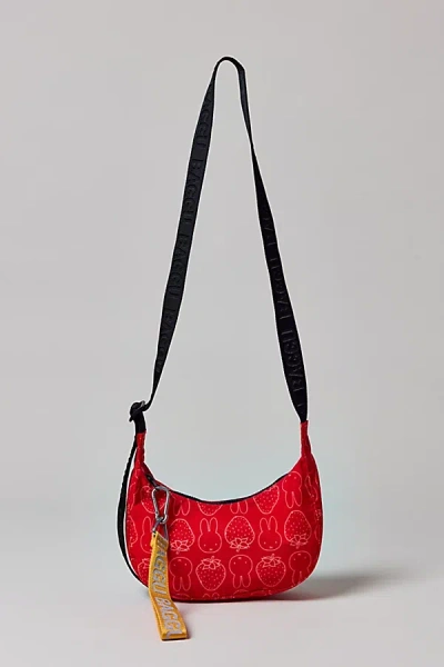 Baggu & Miffy Uo Exclusive Small Nylon Crescent Bag In Miffy Strawberry, Women's At Urban Outfitters