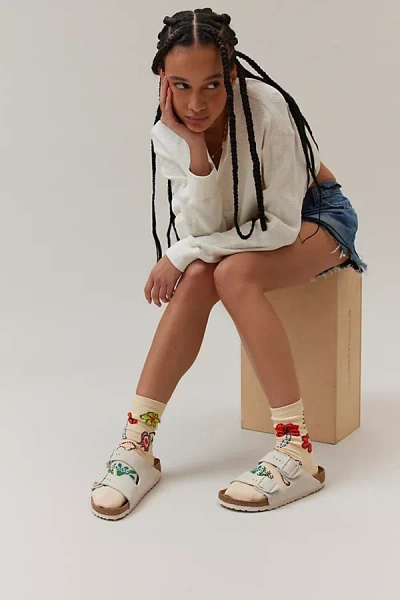 Baggu Birds Crew Sock In Birds, Women's At Urban Outfitters In White