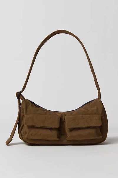 Baggu Cargo Nylon Shoulder Bag In Seaweed, Women's At Urban Outfitters In Brown