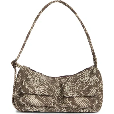 Baggu Cargo Shoulder Bag In Snakeskin