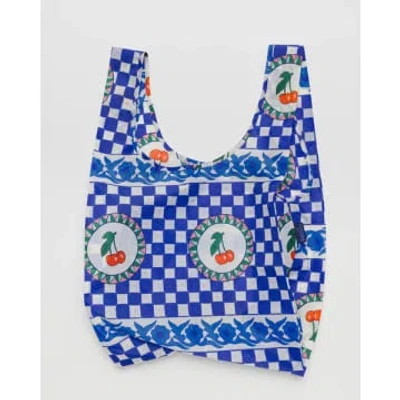 Baggu Cherry Tile Standard Reusable Bag In Blue