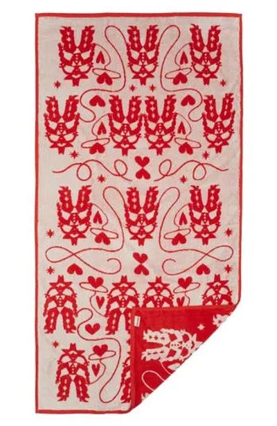 Baggu Cowgirl Bath Towel In Red