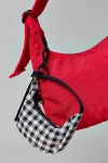 Baggu Crescent Bag Charm In Black/white Gingham At Urban Outfitters