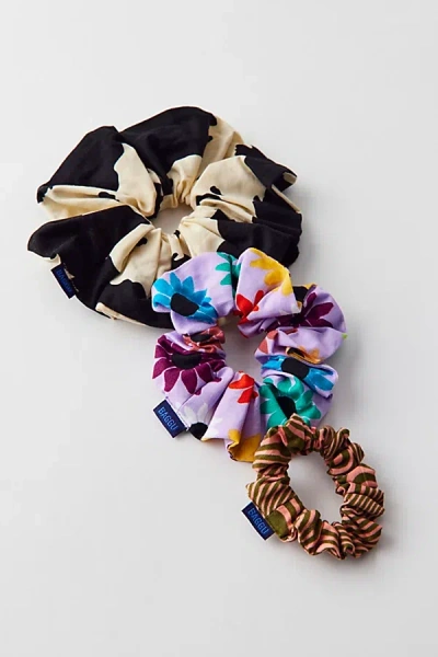 Baggu Deadstock Flower Scrunchie Set In Floral Cow Mix, Women's At Urban Outfitters In Multi