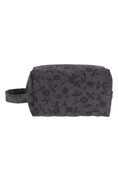 Baggu Dopp Kit In Charcoal Ditsy Floral