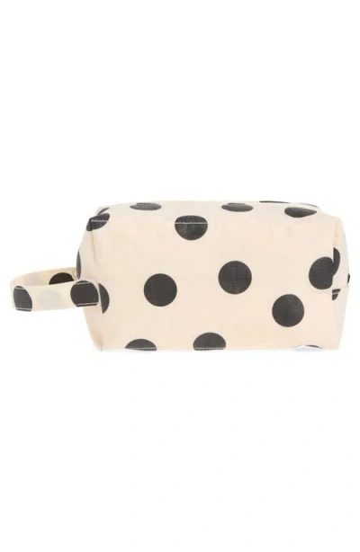 Baggu Dopp Kit In Cream And Black Polka Dot