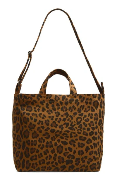 Baggu Duck Horizontal Zip Recycled Canvas Tote In Leopard