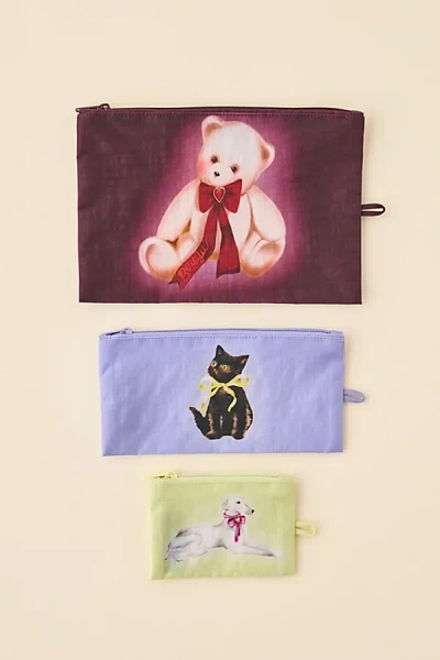 Baggu Flat Pouch Set In Fancy Animals At Urban Outfitters