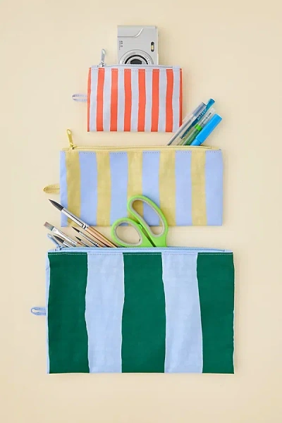 Baggu Flat Pouch Set In Painted Stripe At Urban Outfitters