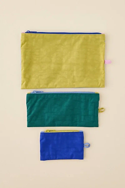 Baggu Flat Pouch Set In Pastels Colorblock At Urban Outfitters In Pastels Colorblock