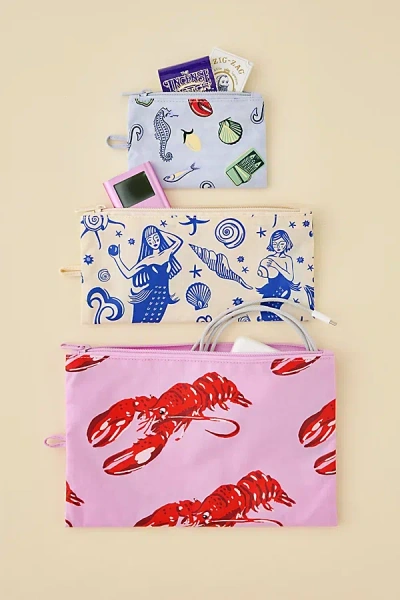 Baggu Flat Pouch Set In Sea Creature At Urban Outfitters