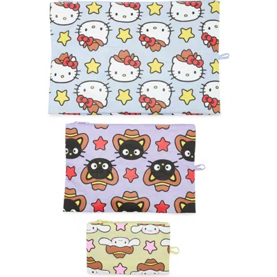 Baggu Go 3-piece Pouch Set In Hello Kitty Friends Western