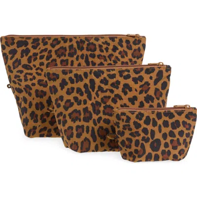 Baggu Go 3-piece Pouch Set In Leopard