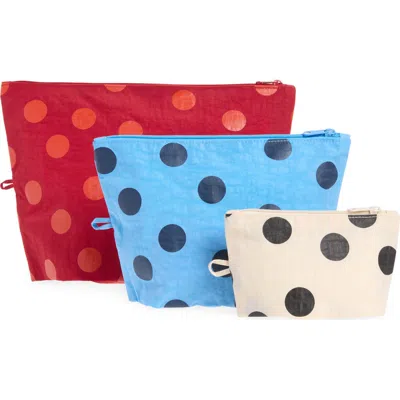 Baggu Go 3-piece Pouch Set In Polka Dot Mix