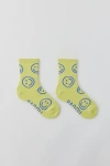 Baggu Happy Crew Sock In Citron Happy, Women's At Urban Outfitters