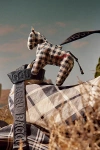 Baggu Horse Bag Charm In Black/white Gingham At Urban Outfitters In Brown