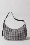 Baggu Large Nylon Crescent Bag In Black/white Gingham, Women's At Urban Outfitters