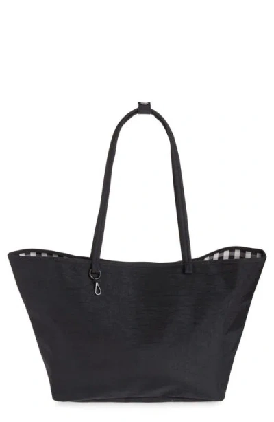 Baggu Large Nylon Reversible Tote In Black Mix