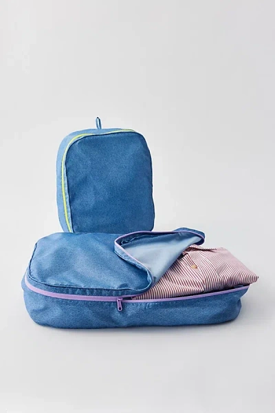 Baggu Large Packing Cube Set In Digital Denim, Women's At Urban Outfitters In Blue