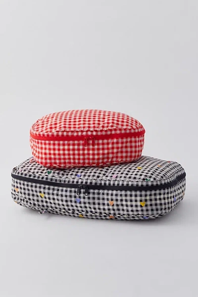 Baggu Large Packing Cube Set In Gingham, Women's At Urban Outfitters In Red