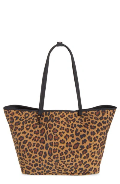 Baggu Large Reversible Recycled Nylon Tote In Leopard Mix