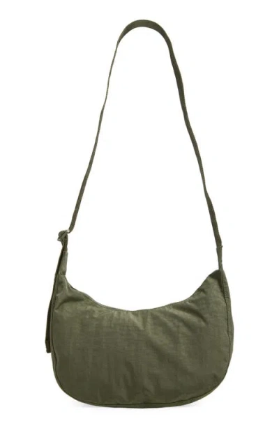 Baggu Medium Crescent Recycled Nylon Crossbody Bag In Caper