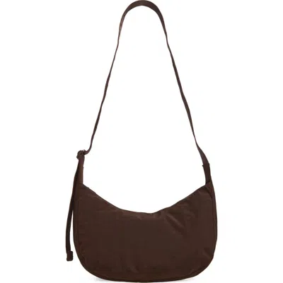 Baggu Medium Crescent Recycled Nylon Crossbody Bag In Coffee