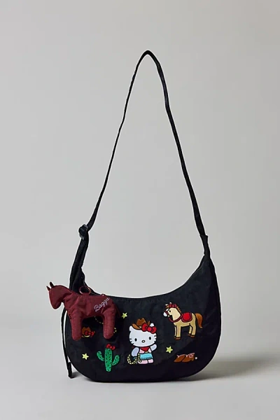 Baggu Medium Nylon Crescent Bag In Embroidered Hello Kitty Western, Women's At Urban Outfitters