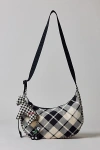 Baggu Medium Nylon Crescent Bag In Mixed Plaid At Urban Outfitters In Multi
