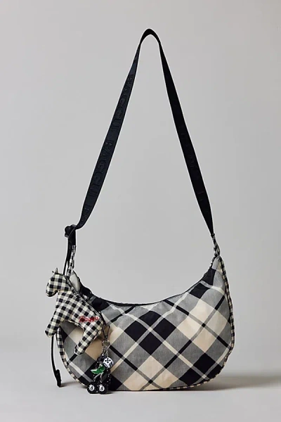 Baggu Medium Nylon Crescent Bag In Mixed Plaid At Urban Outfitters In Multi