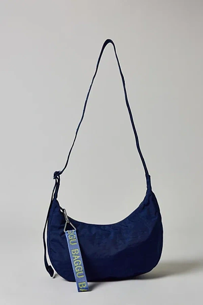 Baggu Medium Nylon Crescent Bag In Navy At Urban Outfitters In Blue