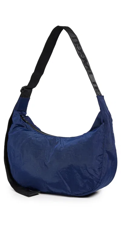 Baggu Medium Nylon Crescent Bag Navy In Blue