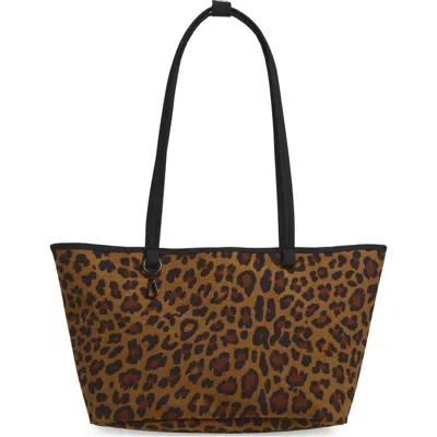 Baggu Medium Nylon Reversible Tote In Leopard Mix