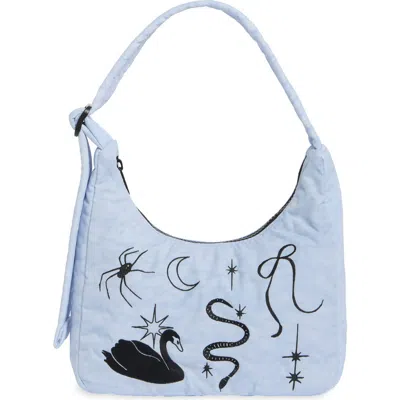 Baggu Mini Embroidered Nylon Shoulder Bag In Embroidered Ballet Icons