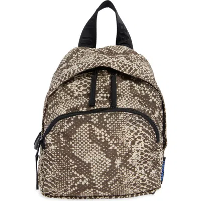 Baggu Mini Faux Snakeskin Nylon Backpack