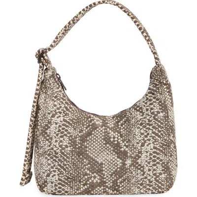 Baggu Mini Nylon Shoulder Bag In Snakeskin