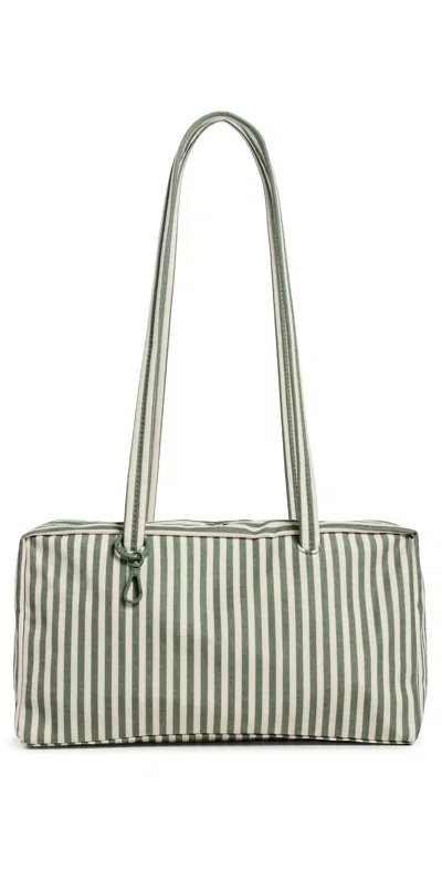 Baggu Nylon Bowler Bag Sage Stripe In Green