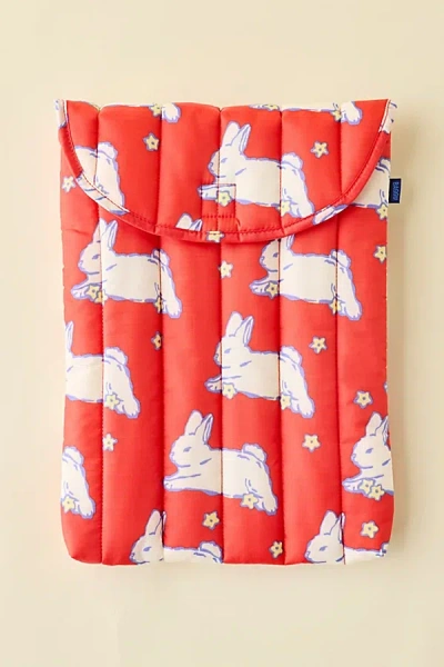 Baggu Puffy 16" Recycled Laptop Sleeve In Bunnies At Urban Outfitters In Red