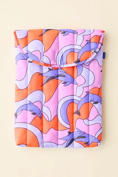 Baggu Puffy 16" Recycled Laptop Sleeve In Dolphins At Urban Outfitters In Gray