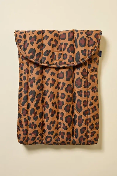 Baggu Puffy 16" Recycled Laptop Sleeve In Leopard At Urban Outfitters In Leopard