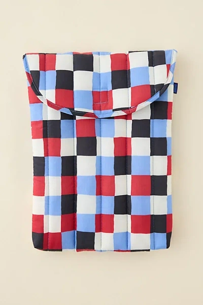 Baggu Puffy 16" Recycled Laptop Sleeve In Painted Check At Urban Outfitters