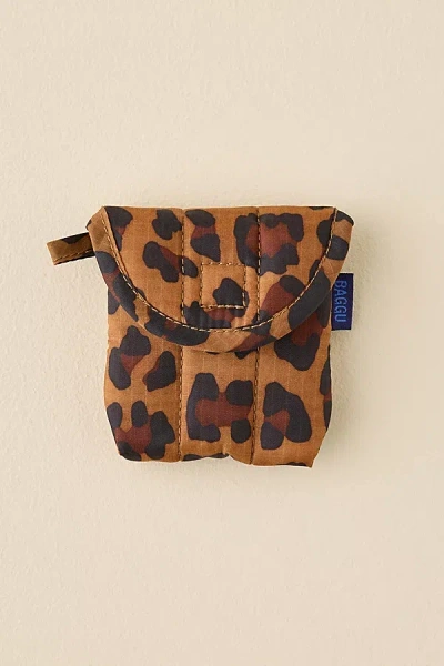 Baggu Puffy Airpods Case In Leopard At Urban Outfitters In Brown