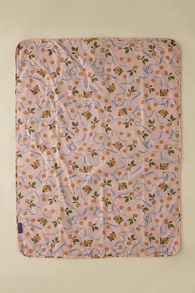 Baggu Puffy Picnic Blanket In Apricots/ribbons At Urban Outfitters In Pink