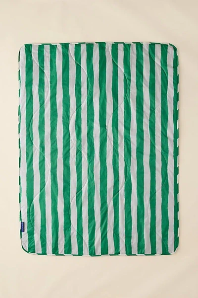 Baggu Puffy Picnic Blanket In Green Painted Stripe At Urban Outfitters