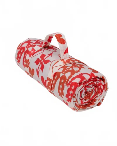 Baggu Quilted Ripstop Puffy Picnic Blanket In Cowgirl In Red